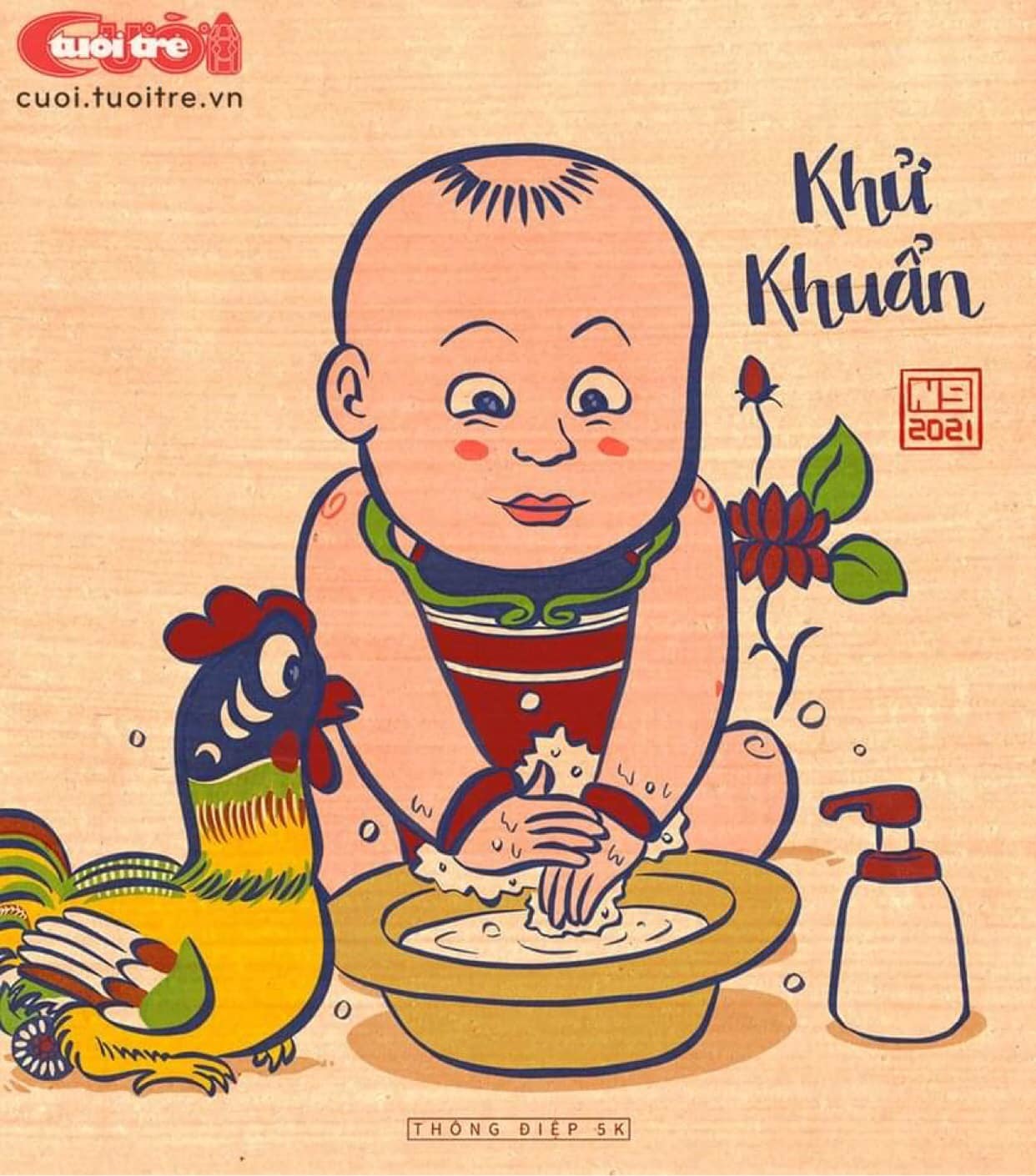 Biến tấu tranh Đông Hồ thành kêu gọi 5K