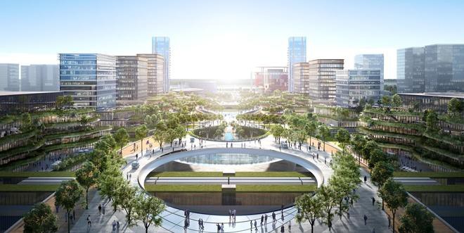 Khuôn viên bản thiết kế "Dải ngân hà xanh chốn Thăng Long - Thang Long Green Galaxy" đạt giải A