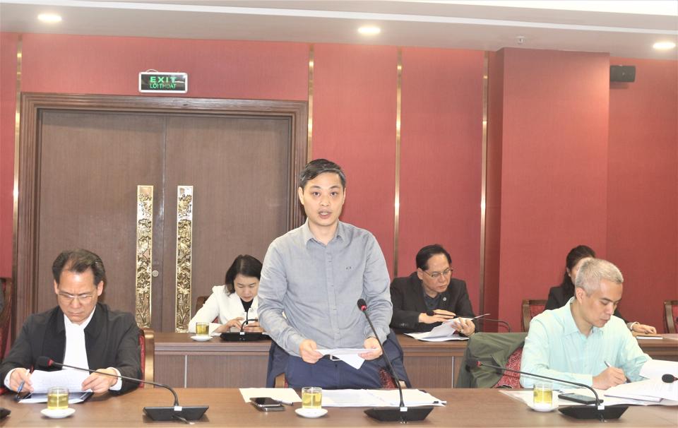 L&atilde;nh đạo Sở Khoa học &amp; C&ocirc;ng nghệ TP tr&igrave;nh b&agrave;y b&aacute;o c&aacute;o tại hội nghị.