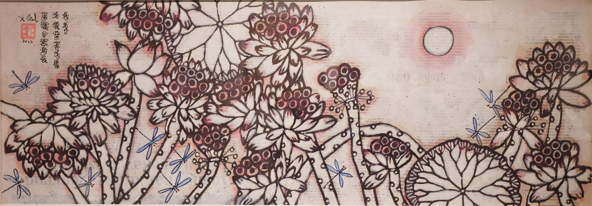 hoa sen tranh nghe thuat trien lam nocturne