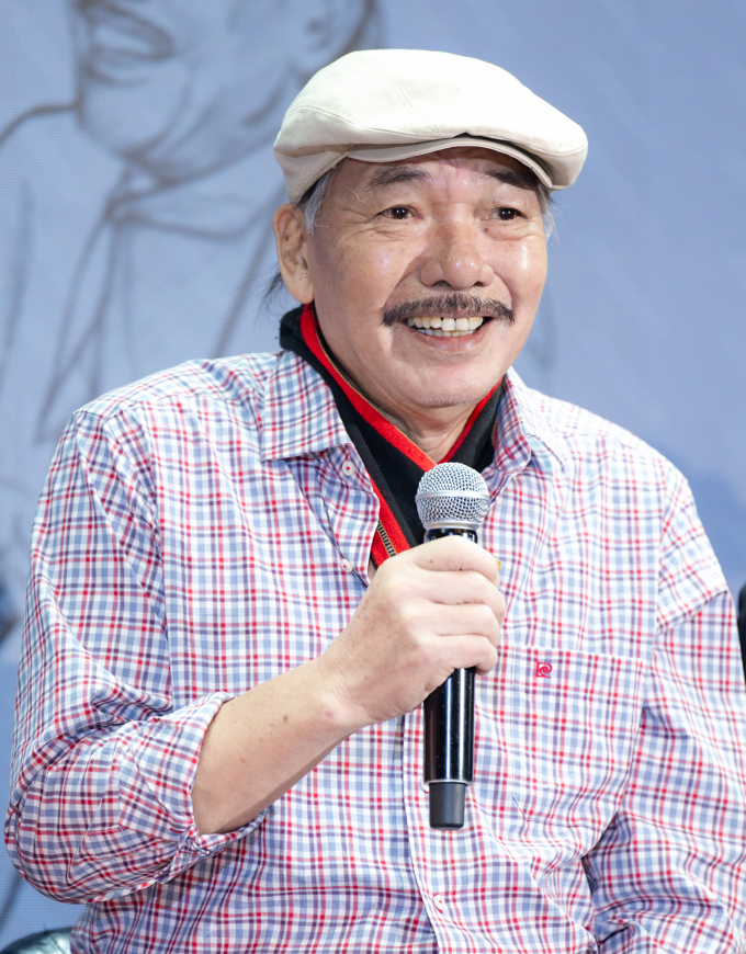 Nhạc sĩ Trần Tiến trong họp báo. Ảnh: Ban tổ chức cung cấp